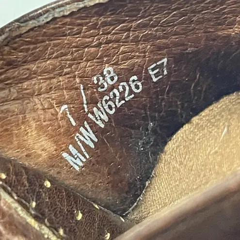 Born Wedge Slip On Brown Leather Mule Clogs Size 7