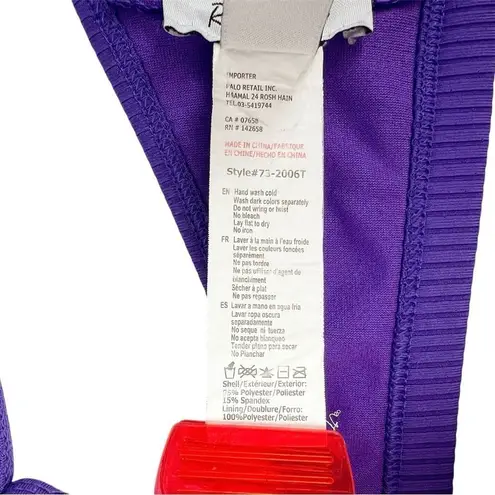 Revamped Dark Purple Ribbed Bikini Top Size XL