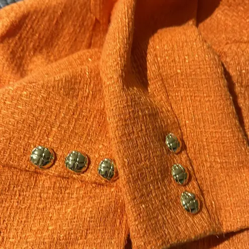 NWOT DOLCE CABO Shaniah Tweed Crop Blazer Single Button Jacket in Orange Size L
