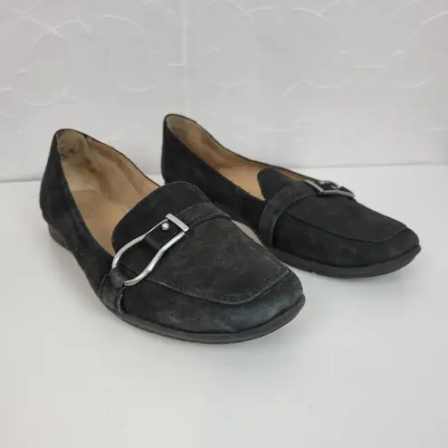 SOUL Naturalizer Lindsay Womens Shoes Size 9 Black Suede Leather Slip On Flats
