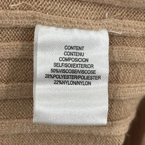 WAYF NWT Nordstrom Hollie Size XL Tan Tie Neck Side Slit Sweater Dress Brunch