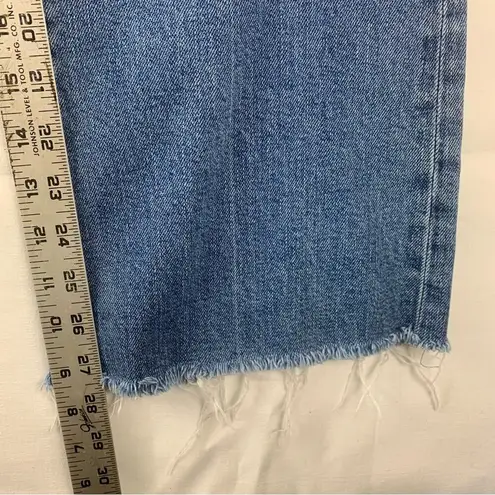 Edwin women's size 29 denim jeans raw hem crop straight leg usa Blue