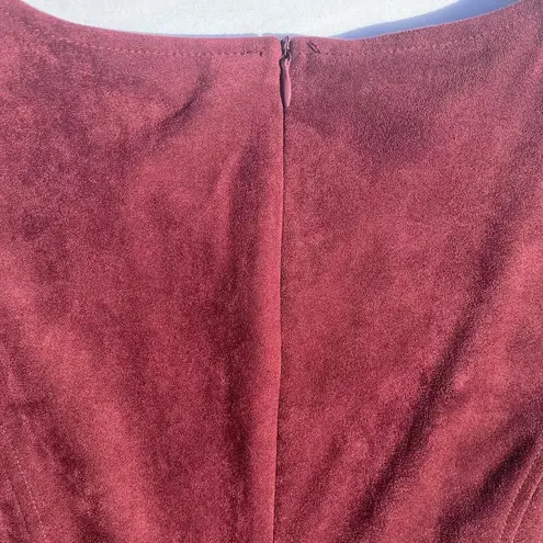 Aryeh Maroon Faux Suede Dress