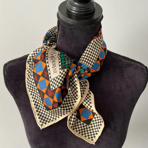 YSL YVES SAINT LAURENT silk scarf ๐น๐น๐น