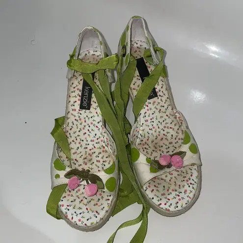 Kensie Kenzie green espadrilles with polka dots in green s 8.5