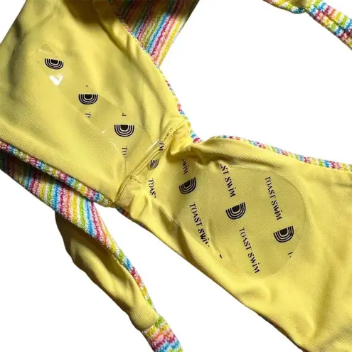 NWT Toast Swim Women's Signature Stitch Bikini Bottom Rainbow Rib Size XS