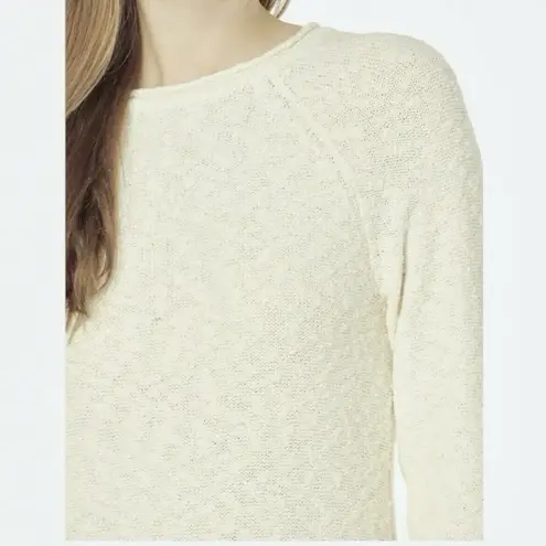 LL Bean Cream Midweight Cotton Slub Rollneck Pullover Sweater Size XL