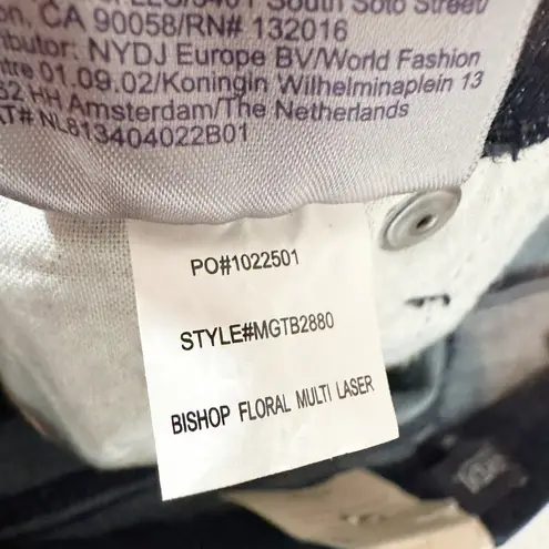 NYDJ Slim Bootcut Jeans Size 10 Bishop Floral Multi Laser Lift Tuck Technology