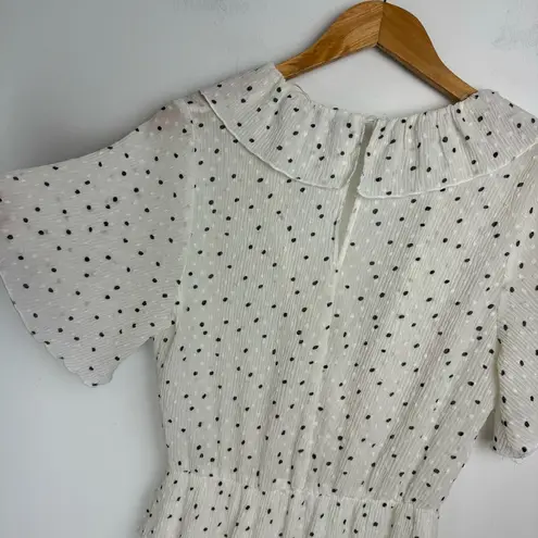 ZARA  Polka Dot Mini Dress Sz Small Swiss Dot Ruffle Flutter Sleeves