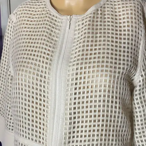 Lafayette 148 New York White
Perforated Leather Jacket P 0/2 White Size 0P
