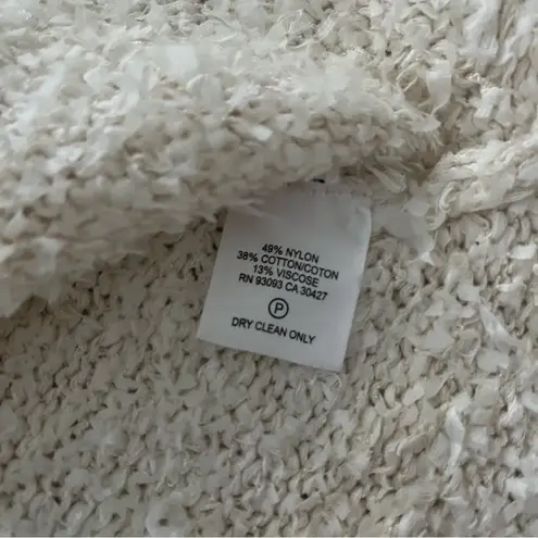 Nic+Zoe White Drawstring Mock Turtleneck Chunky Eyelash Sweater