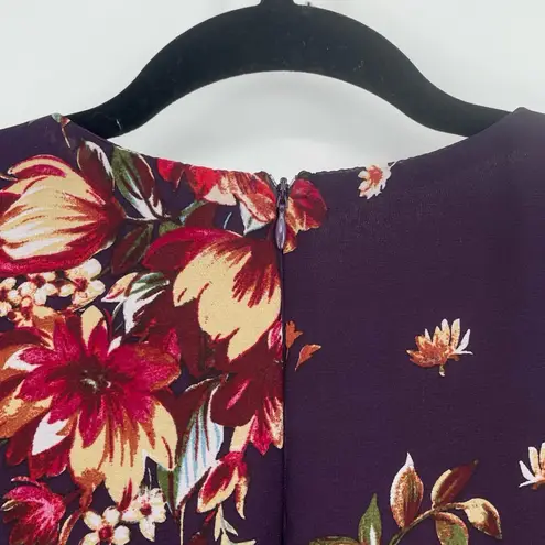 Lulus Womens Floral Purple Vneck Chiffon Long Sleeve A