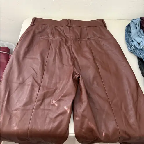 Jason Wu Wide Leg Cropped Faux Leather Trousers