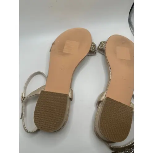 Women's DB Studio Gold embellished Sandals Size 7.5 ankle strap