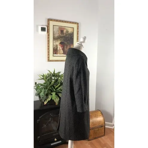 Anne Klein Ann Klein Black and Grey Size S tweed Coat