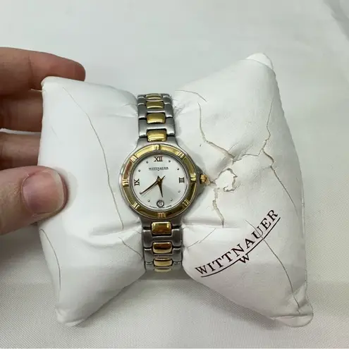 Wittnauer swiss wrist watch women's with original burgundy box Silver