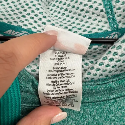Avia Women's Activewear Hoodie Sweatshirt Green Pullover Thumb Hole Size Large