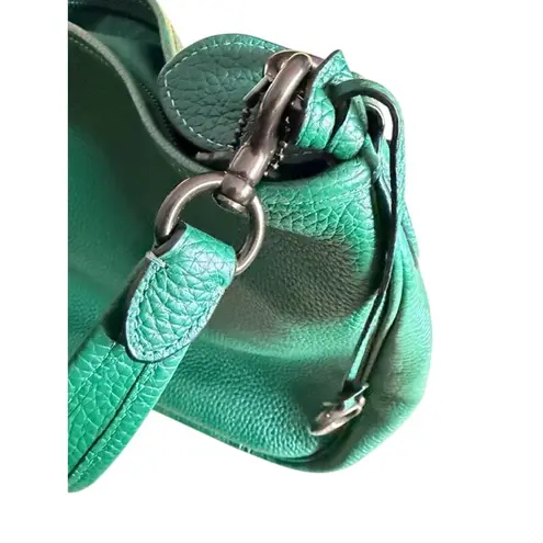 Coach  Pebbled Leather Hobo Shoulder Bag Green 12x10x5
