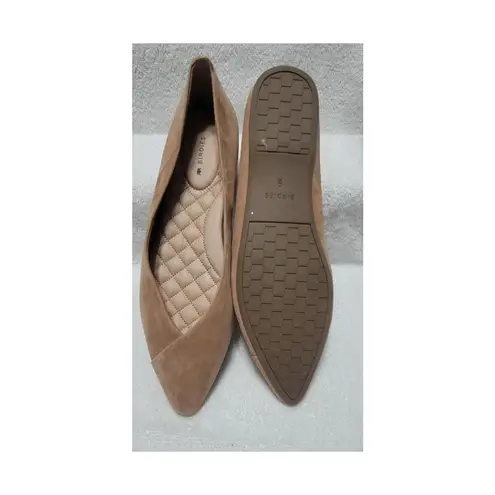 Birdies NWT The Goldfinch Tan Suede Leather Pointed Toe Ballet Flat