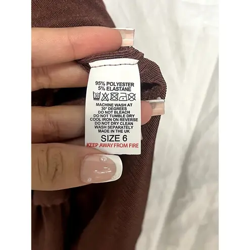 Club L Dorit One Shoulder Asymmetric Ruched Midi Dress Chocolate Women's US 2