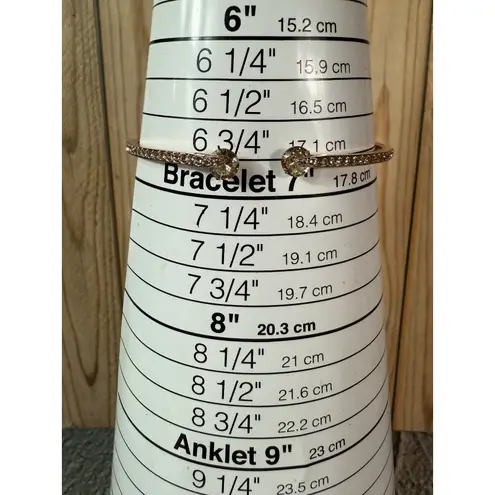 Givenchy EUC Rose Gold Floating Stone Cuff Hinge Bracelet 7-8"