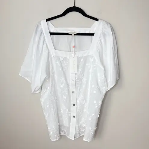 NEW NWT Grand & Greene Butterfly & Floral Applique White Top Size Large Fairy