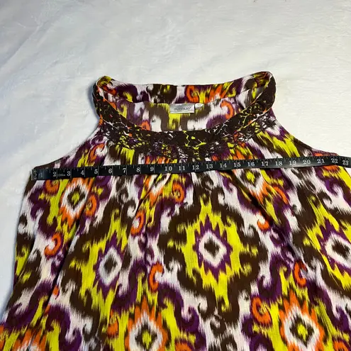 Avenue Sleeveless Aztec Print Blouse Size 14/16 Cotton Embroidered Boho Artsy
