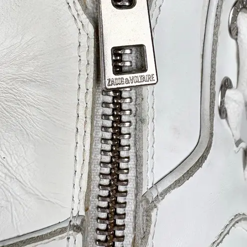 Zadig & Voltaire High Top Flash Sneaker White Lightning Lace Up Leather Size 36