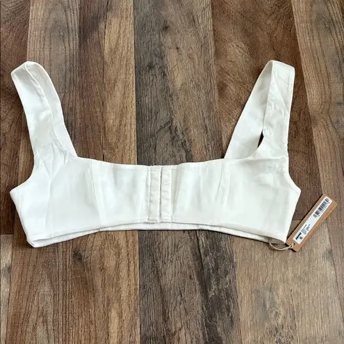 SKIMS New Bridal Silk Lingerie Corset Square Neck Top Ivory Size XS