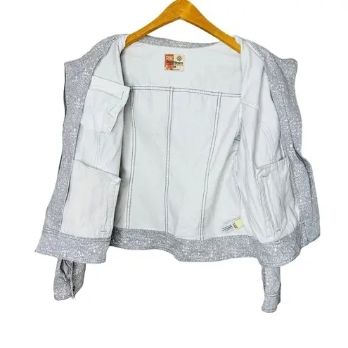 Ruff Hewn Womens Long Sleeve Gray White Full Zip Jacket Size M