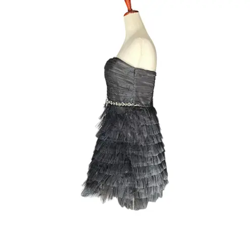 David's Bridal David’s Bridal Short Strapless Tiered Tulle Dress