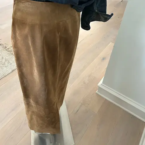 Kate Hill Tan Suede Maxi Skirt