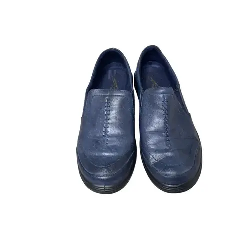 Easy Street Comfort Wove Women’s Leather Loafers Size 7.5 Navy Blue