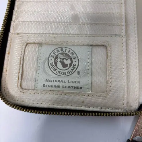 Spartina 449 Wimberly Plaid Canvas Leather Trim Wristlet Phone Clutch