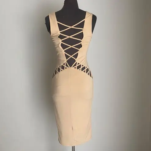 Privy sz S cut out fitted midi party dress