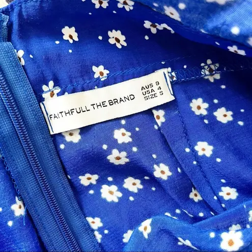 Faithfull the Brand La Villa Floral Jumpsuit Cobalt Betina Floral Size 4 Small