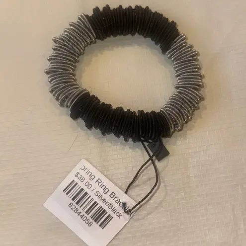 Silver and Black Ring Bracelet