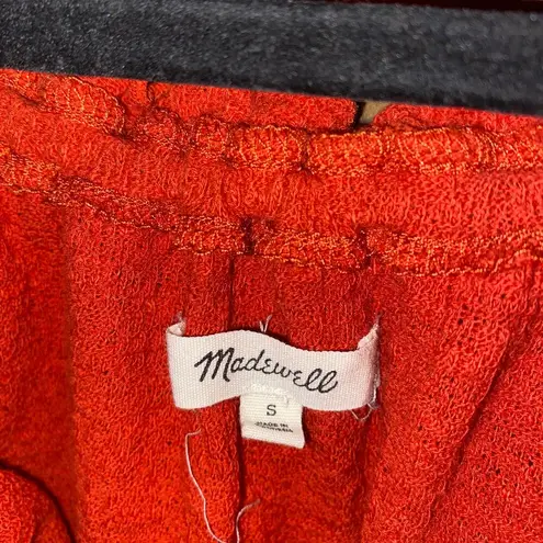 Madewell  Texture & Thread Red Smocked Drawstring Top Women's Size Small