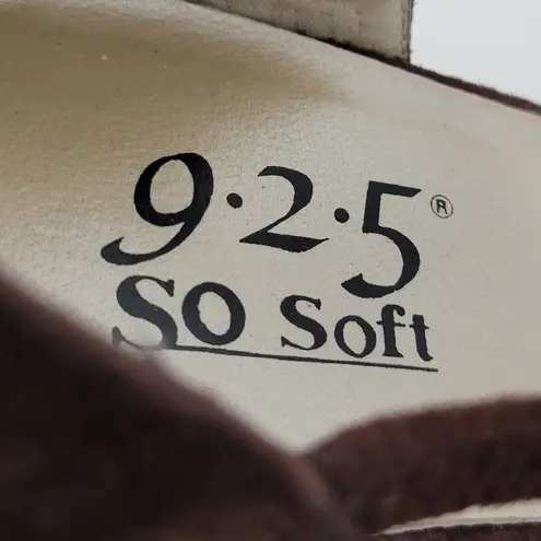 925 So Soft Heather Womens Sandals Size 8 Brown Suede Slip On Strappy 614