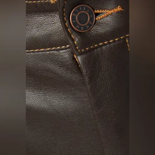 STILL HERE Tate Paneled Faux Leather Straight