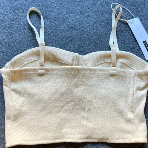 YornMona Embroidered Camisole + Frayed Denim Mini Skirt Bundle (XS/S) Tan