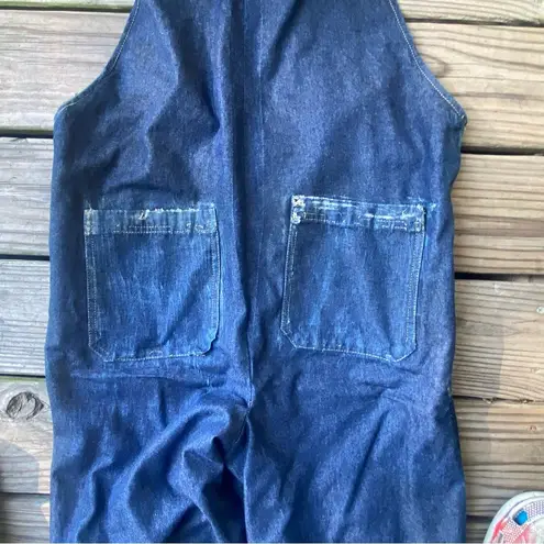 VTG Distressed Denim Bib Overalls Blue Size L