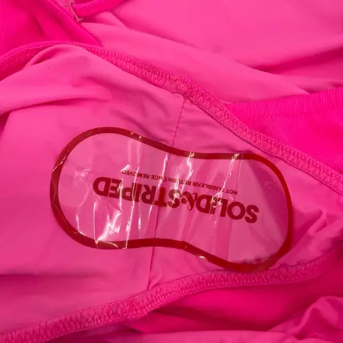 Solid & Striped Swimsuit SZ Large Cameron Cutout One Piece NWT Crinkle Rib Pink