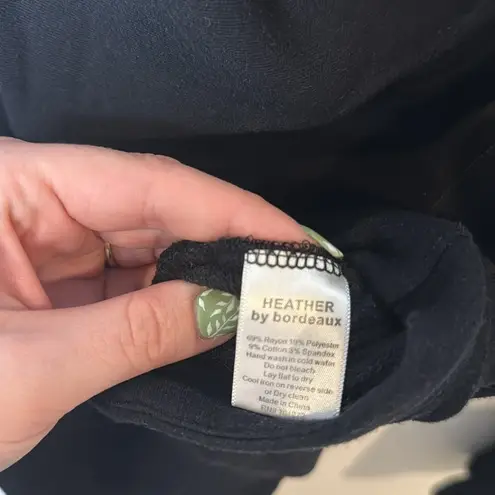 H by Bordeaux HEATHER by bordeaux Black Asymmetrical Zip Up Jacket Women's Size S