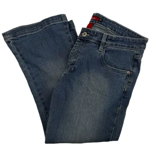 South Pole Y2K Cropped Embellished Patched Graffiti Denim Capri Jeans Grunge Blue Size undefined