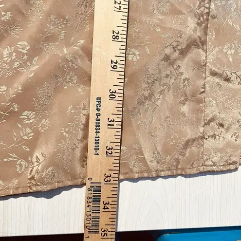 Delicates Gold Floral Polyester Women's Satin Kimono Robe Belted Bridal Sexy