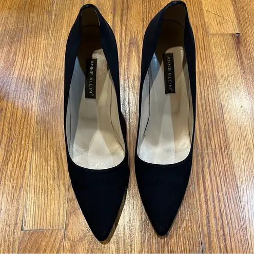 Anne Klein  Black Fabric Stiletto Pumps Shoes Size 10M