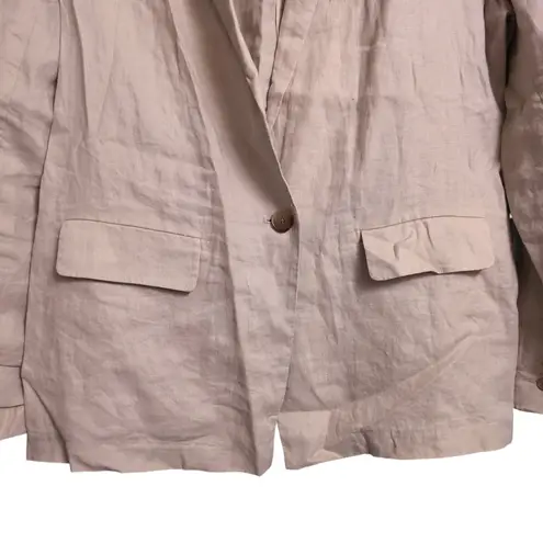 Quince L 100% Linen Blazer Driftwood Tan Quiet Luxury Minimalist Jacket Size L