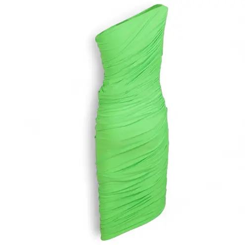 Norma Kamali Neon One-Shoulder Dress Sz XL brand new