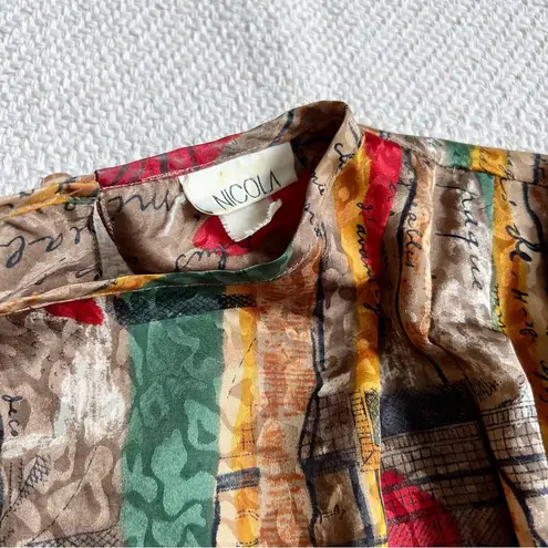 Nicola Vintage Vintage 80s Satin Brocade Funky Blouse